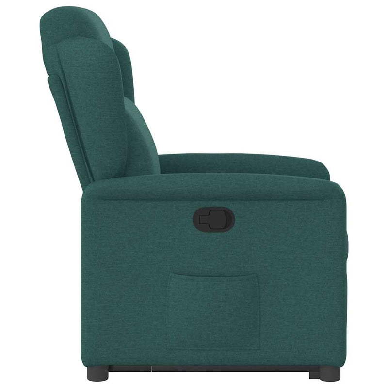 Fotoliu rabatabil ridicare pe verticală, verde închis, textil