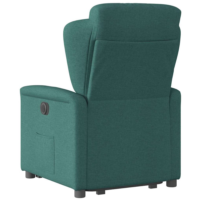 Fotoliu rabatabil ridicare pe verticală, verde închis, textil