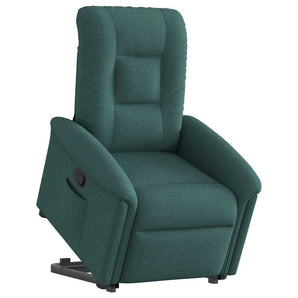 Fotoliu rabatabil ridicare pe verticală, verde închis, textil