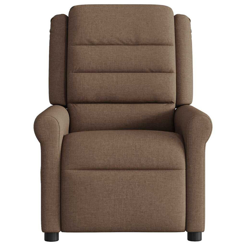 Fotoliu rabatabil electric, maro, material textil
