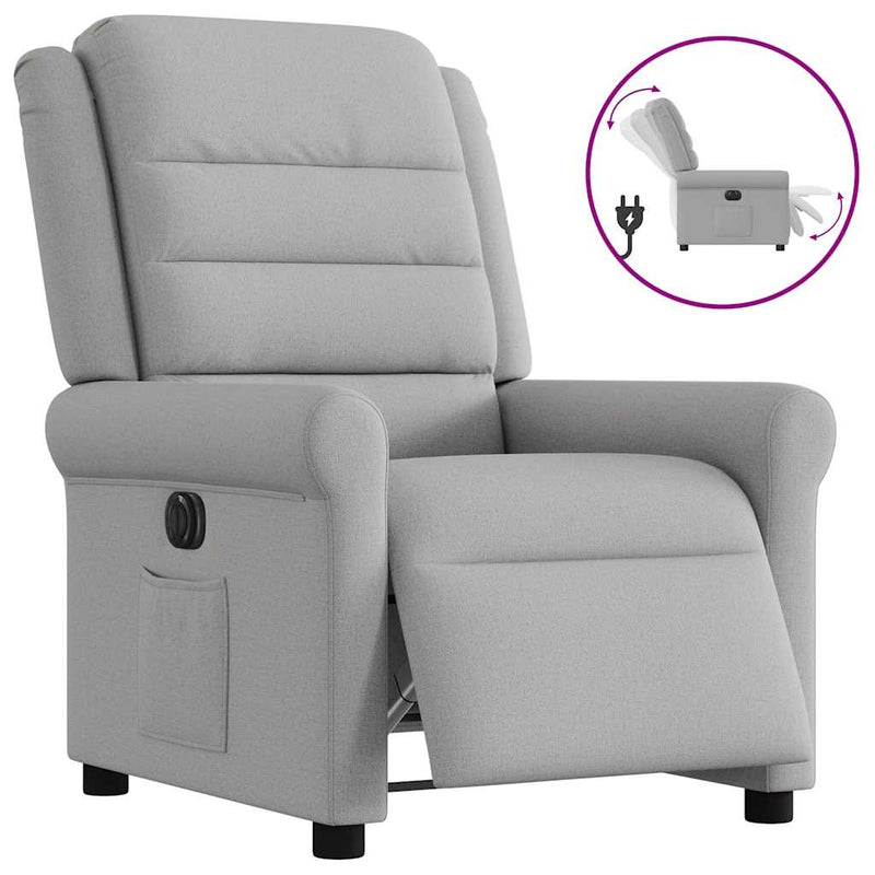 Scaun reclinabil electric Cloud Grey Fabric