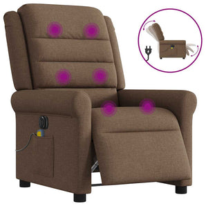 Fotoliu electric de masaj rabatabil, maro, textil