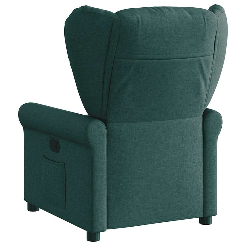 Fotoliu rabatabil electric, verde închis, material textil