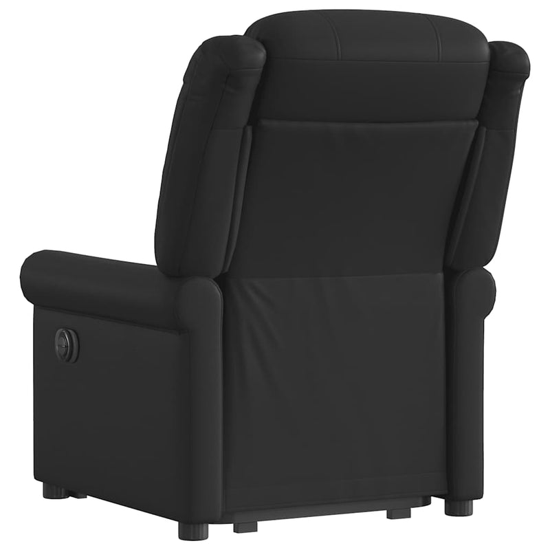 Scaun rabatabil vertical din piele artificială neagră lucioasă