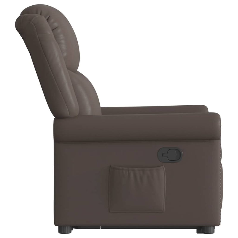Scaun extensibil în picioare piele artificială maro strălucitor