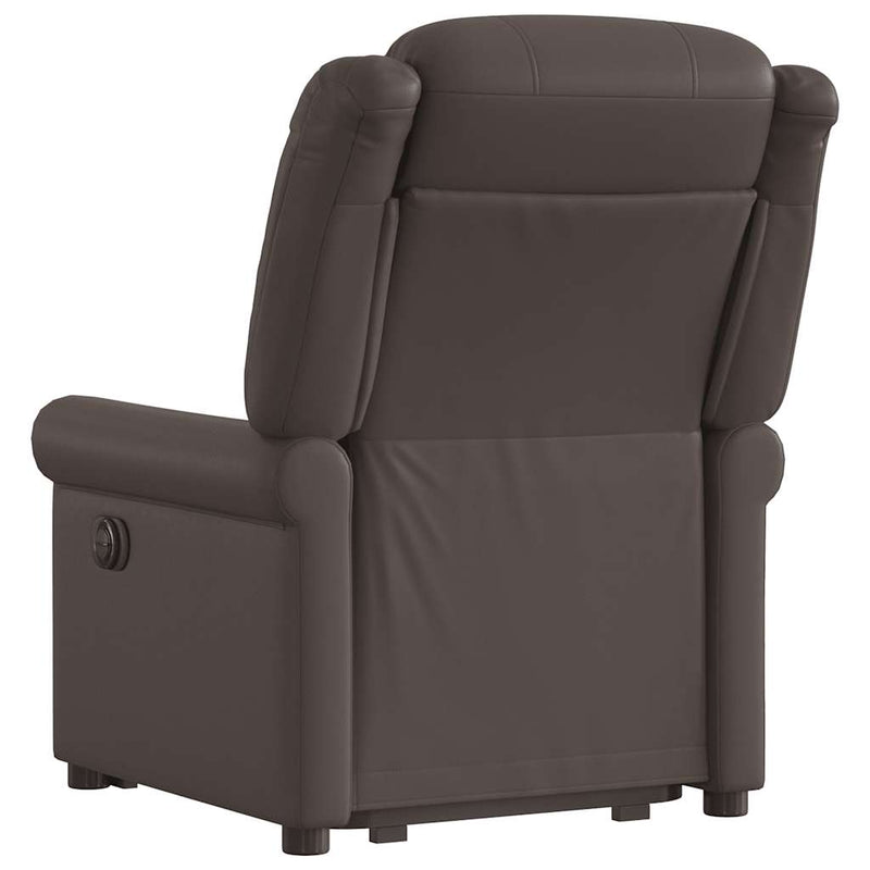 Scaun extensibil în picioare piele artificială maro strălucitor