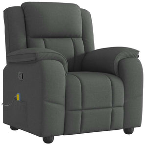 Fotoliu reclinabil cu masaj, gri închis, material textil