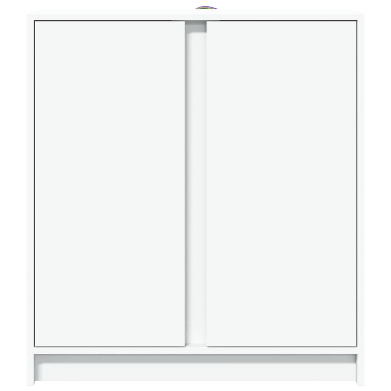 Dulap cu LED, alb, 77x34x85 cm, lemn prelucrat