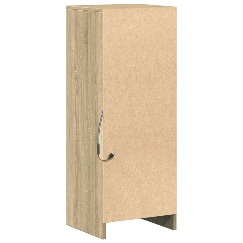 Dulap cu LED, stejar sonoma, 38x34x100 cm, lemn prelucrat