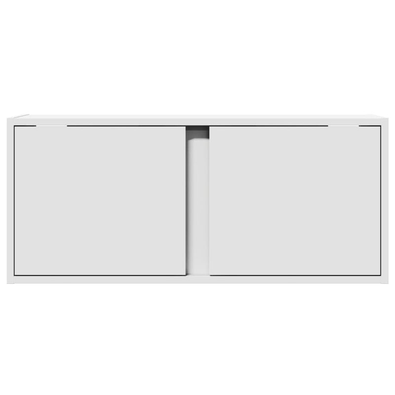 Comodă TV de perete cu lumini LED, alb, 80x31x35 cm