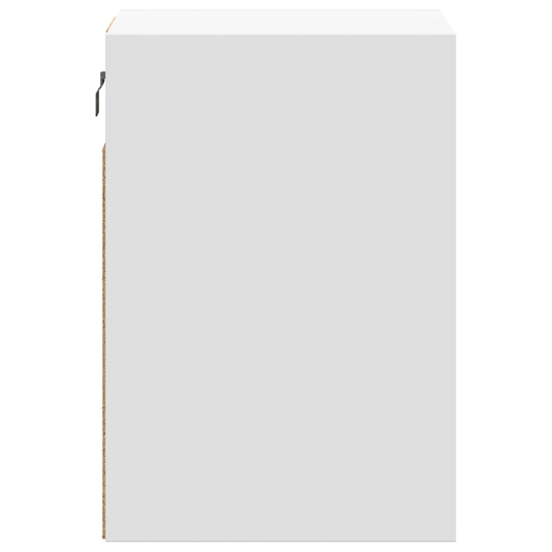 Comode TV de perete cu lumini LED, 2 buc., alb, 41x31x45 cm