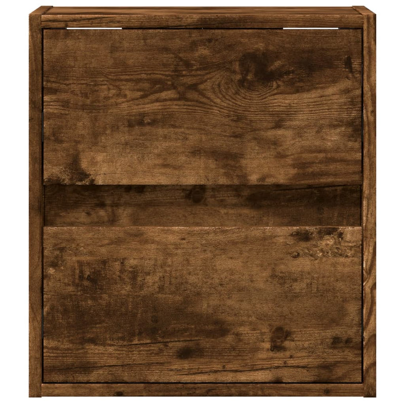 Comodă TV de perete cu LED, 2 buc. stejar fumuriu, 41x31x45 cm