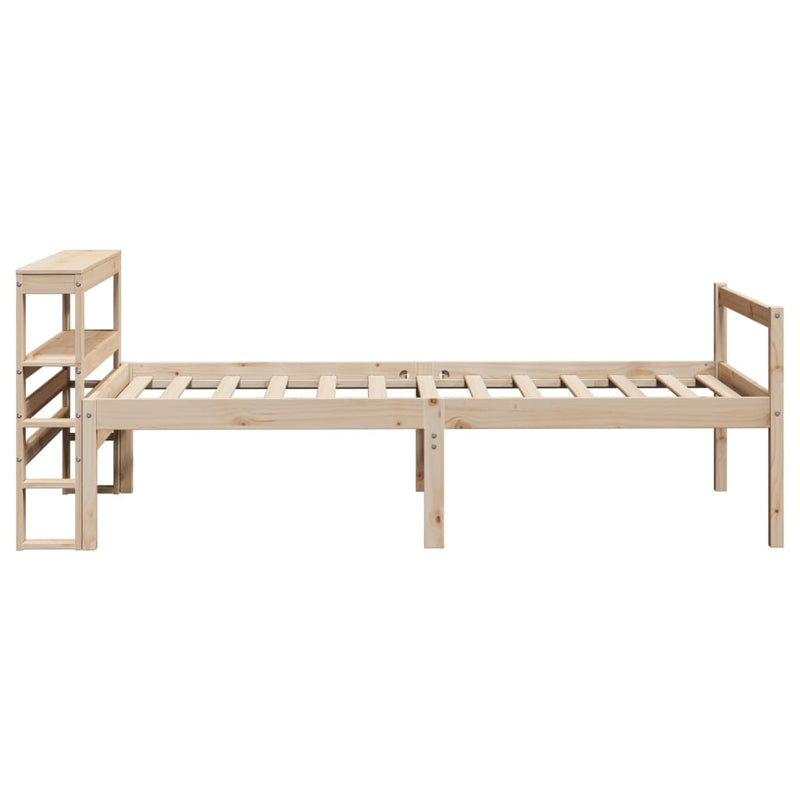 Cadru de pat senior cu tăblie, 75x190 cm, lemn masiv de pin