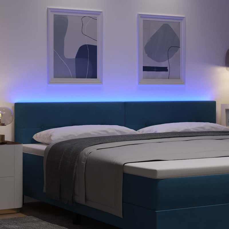 Tăblie LED cu benzi LED Manual albastru 200 cm Catifea