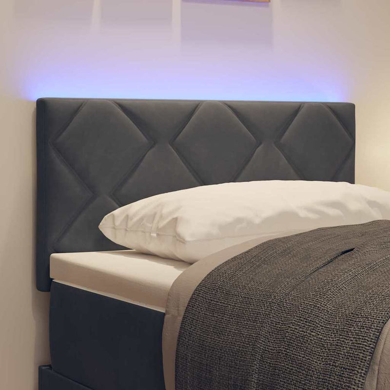 Tăblie LED Gri închis 80 cm Catifea