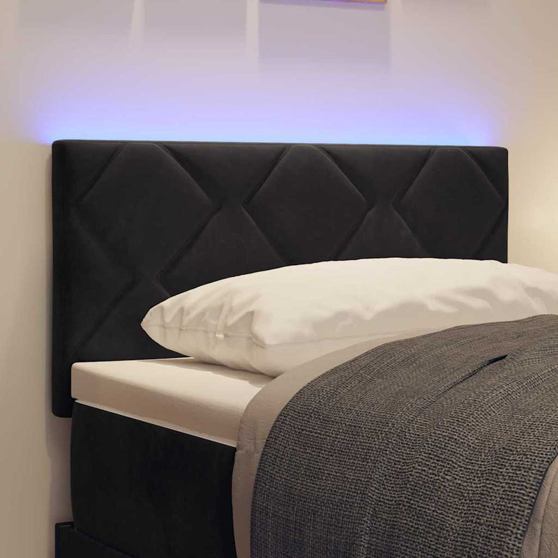 Tăblie LED Negru 80 cm Catifea