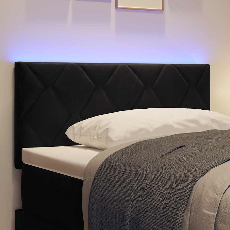 Tăblie LED Negru 90 cm Catifea