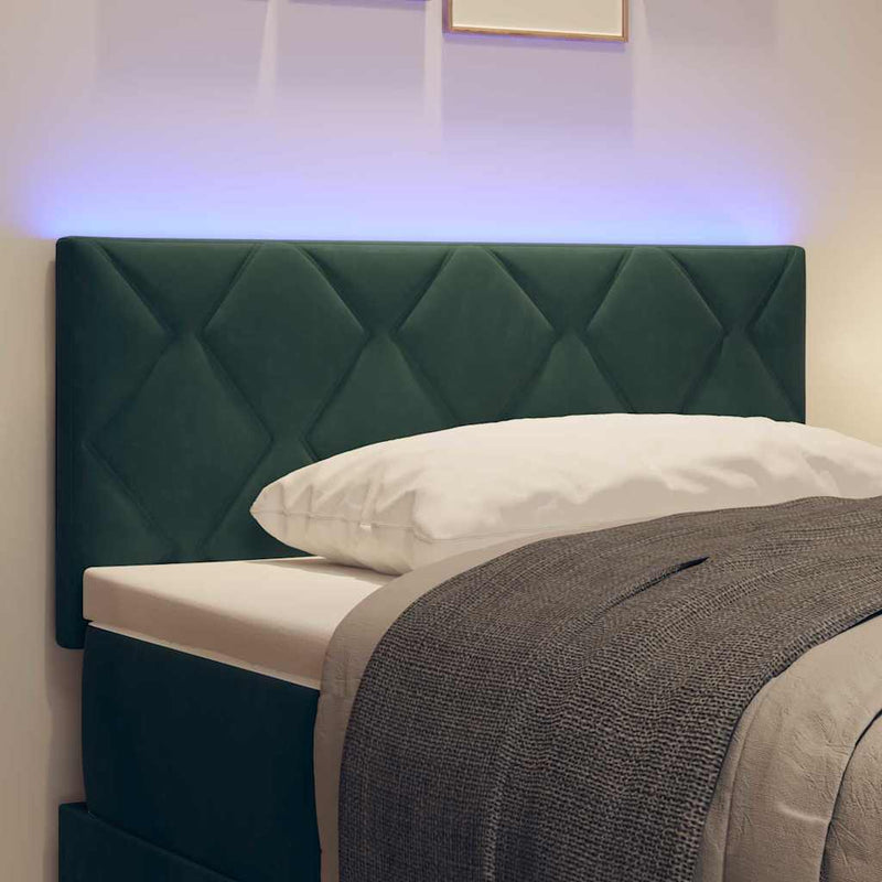 Tăblie LED Verde închis 90 cm Catifea