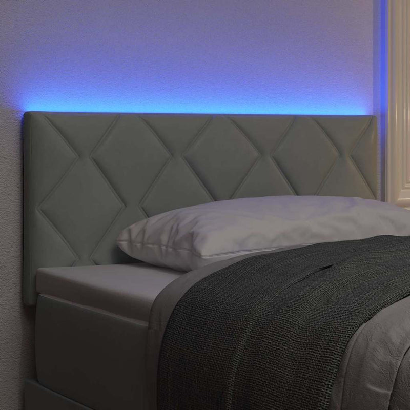 Tăblie LED Gri deschis 100 cm Catifea