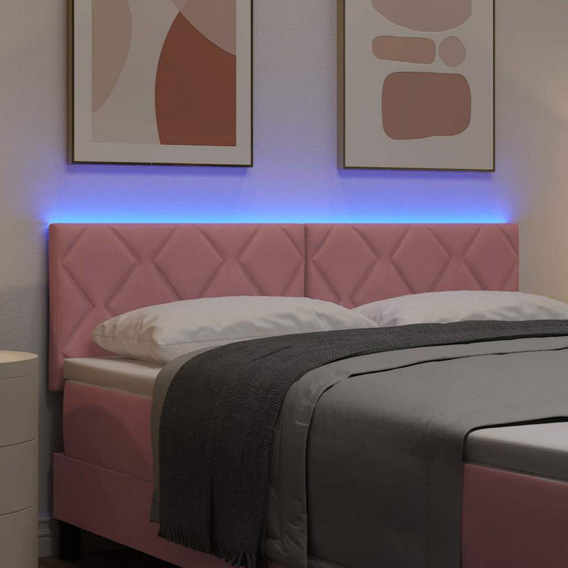 Tăblie LED Roz 160 cm Catifea