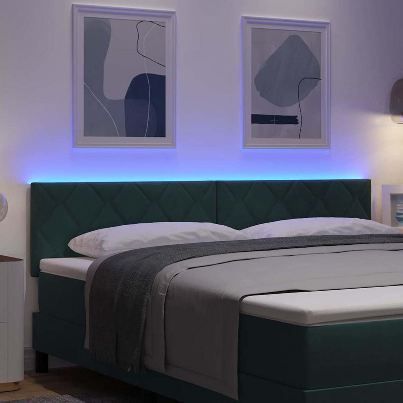 Tăblie LED Verde închis 180 cm Catifea