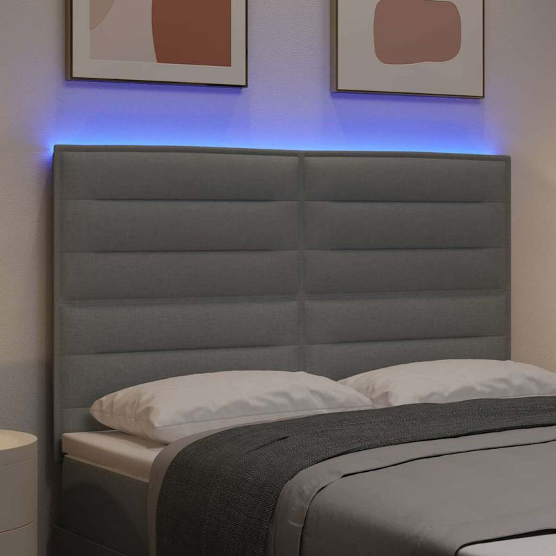 Tăblie LED cu benzi LED Manual Gri deschis 144 cm țesătură