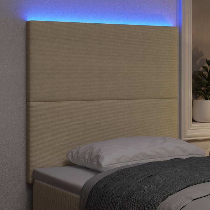 Tăblie LED cu benzi LED Gri Verde 100 cm Țesătură din corduroy