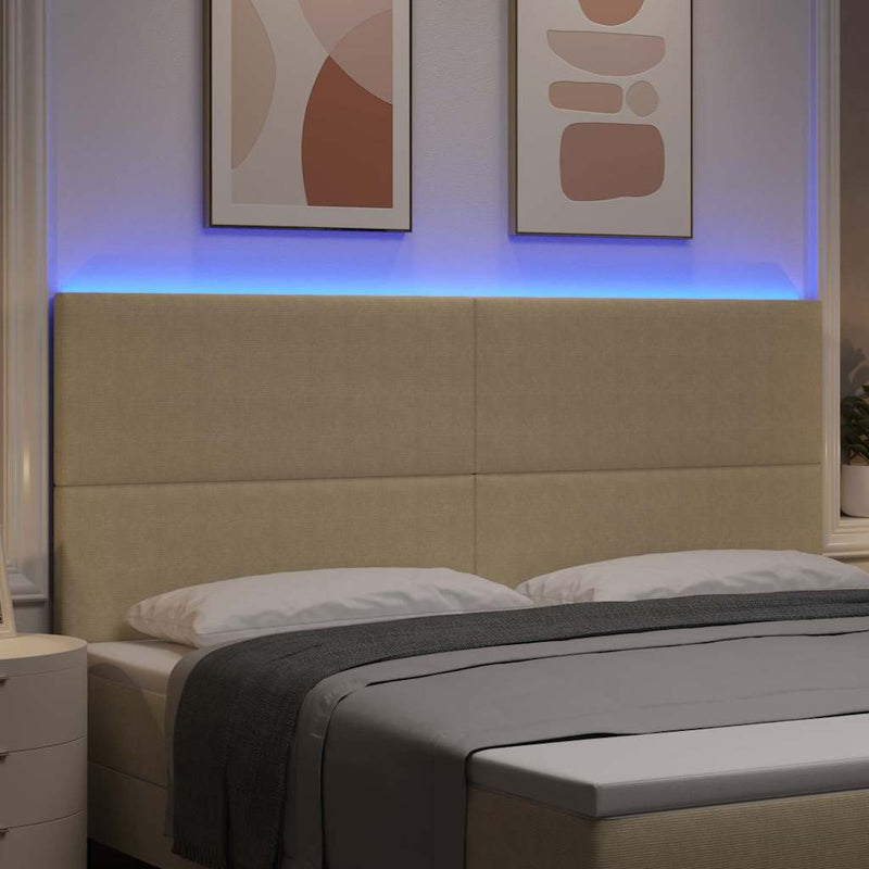 Tăblie LED cu benzi LED Gri Verde 200 cm Țesătură din corduroy