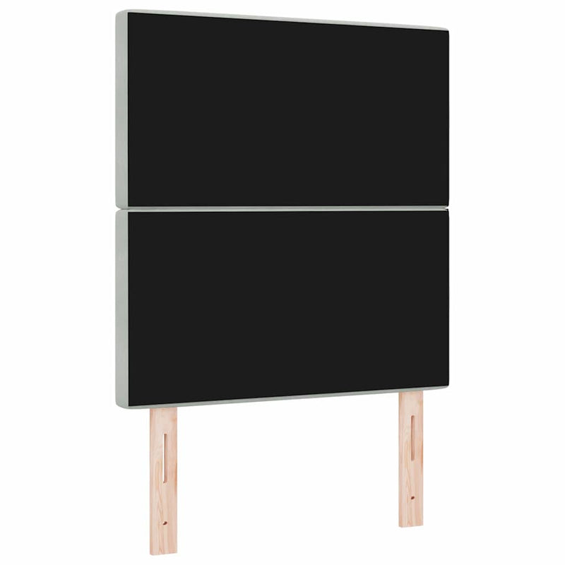 Tăblie LED cu benzi LED cu headboard Gri deschis 80 cm Catifea