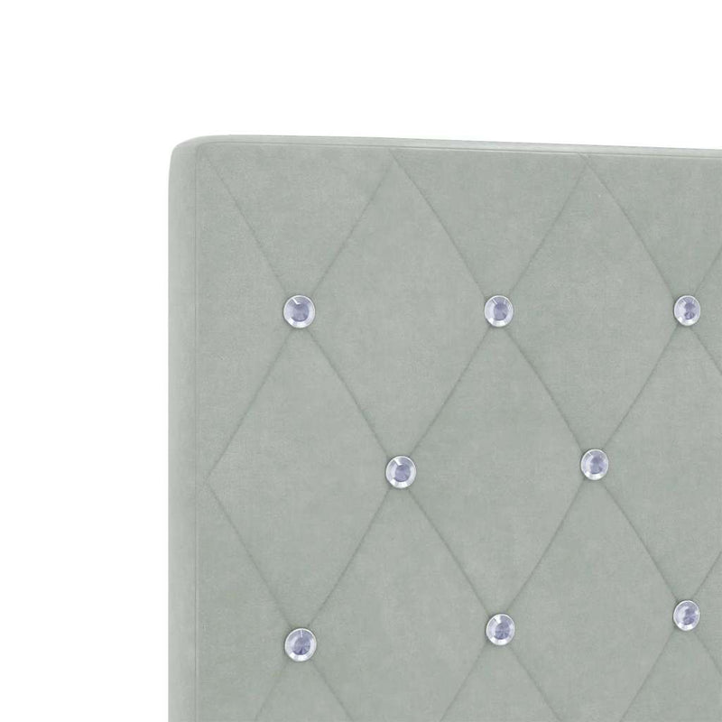 Tăblie LED cu benzi LED cu headboard Gri deschis 80 cm Catifea