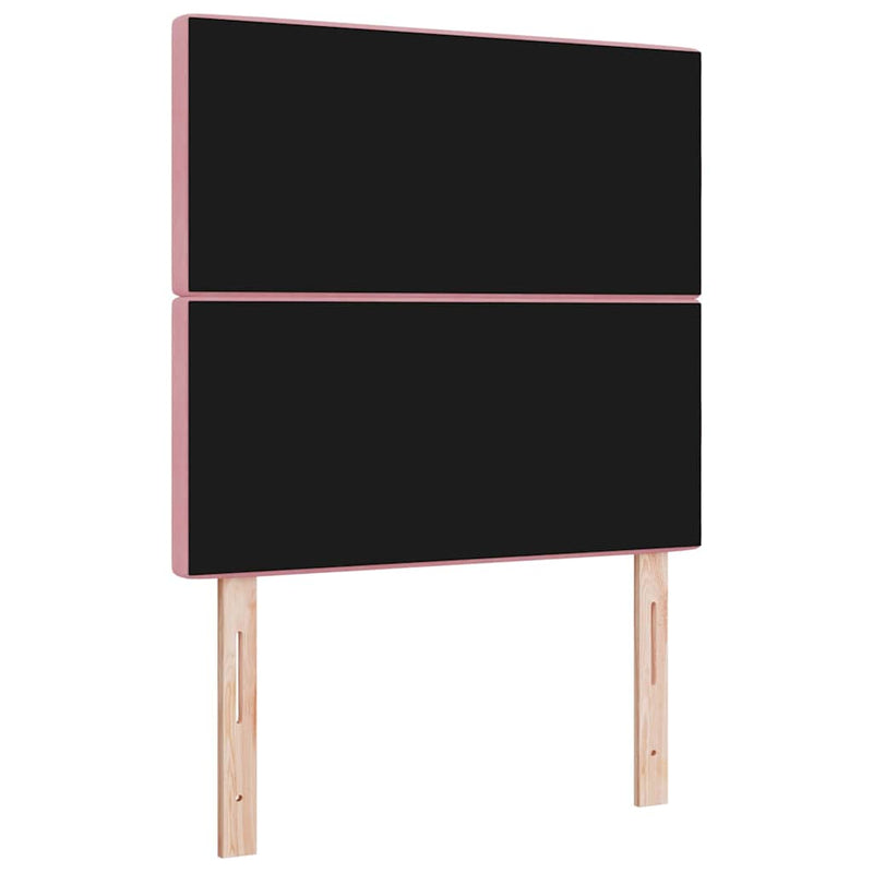Tăblie LED cu benzi LED cu headboard Manual Roz 90 cm Catifea