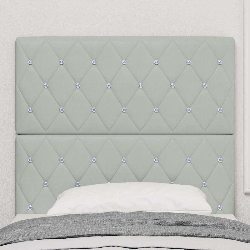 Tăblie LED cu benzi LED cu headboard Gri deschis 100 cm Catifea