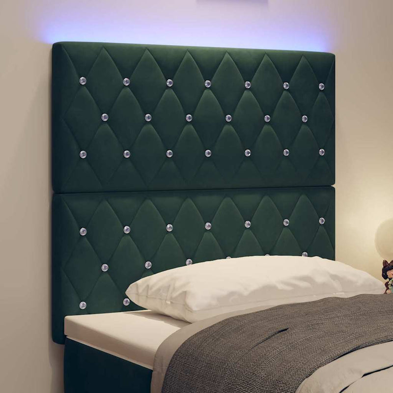 Tăblie LED cu benzi LED Manual Verde închis 100 cm Catifea