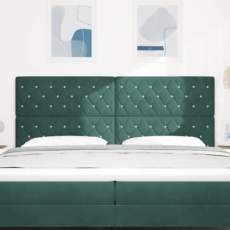 Tăblie LED cu benzi LED Manual Verde închis 200 cm Catifea