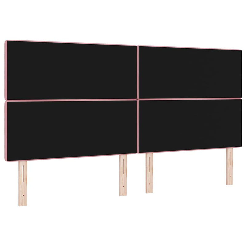 Tăblie LED cu benzi LED cu headboard Manual Roz 200 cm Catifea