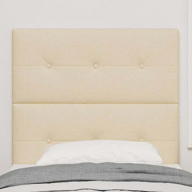 Tăblie LED cu benzi LED cu headboard Manual Crem 80 cm țesătură