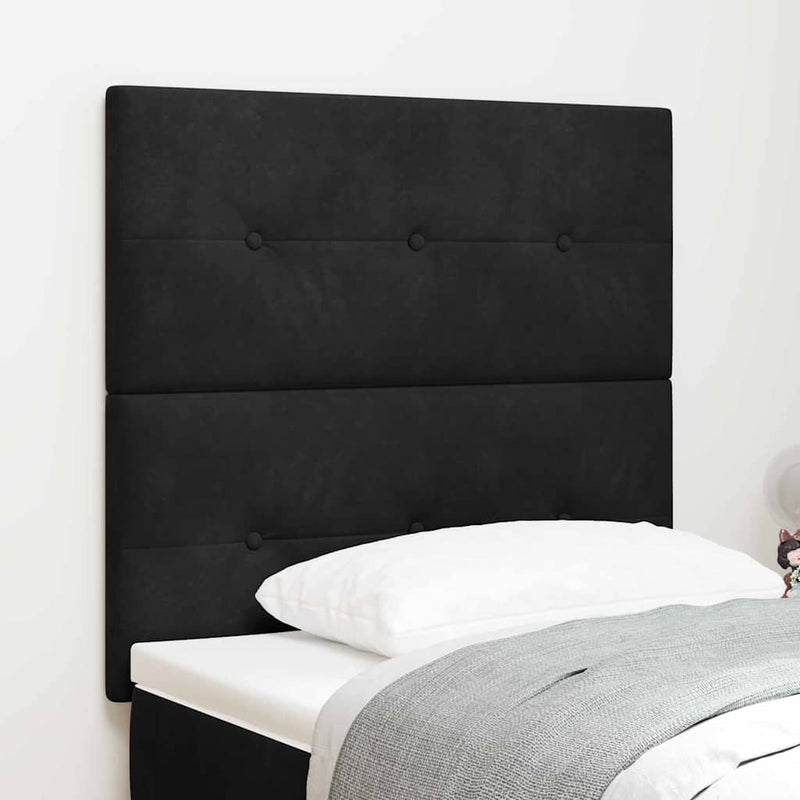 Tăblie LED cu benzi LED Manual Negru 80 cm Catifea