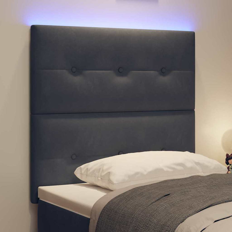 Tăblie LED cu benzi LED Manual Gri 90 cm Catifea