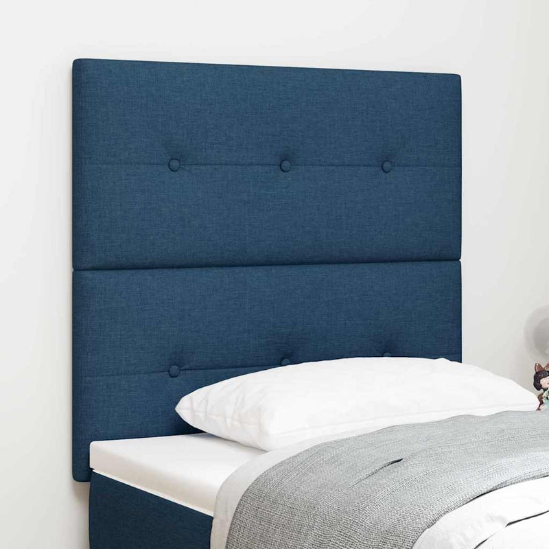 Tăblie LED cu benzi LED cu headboard albastru 100 cm țesătură