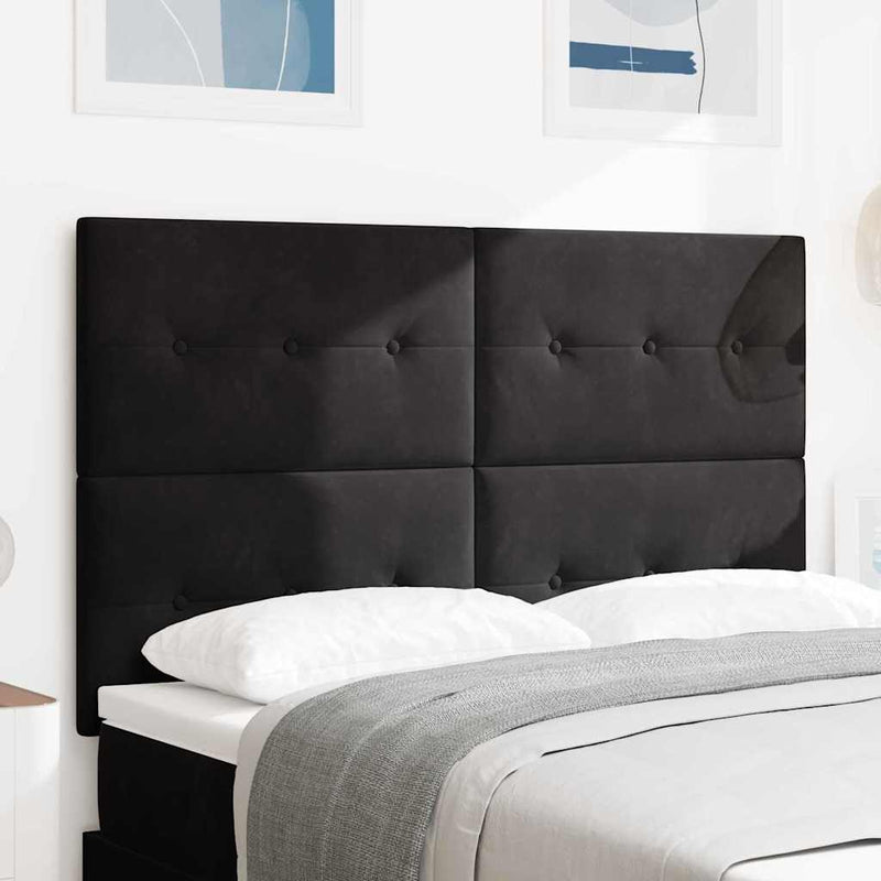 Tăblie LED cu benzi LED Manual Negru 144 cm Catifea