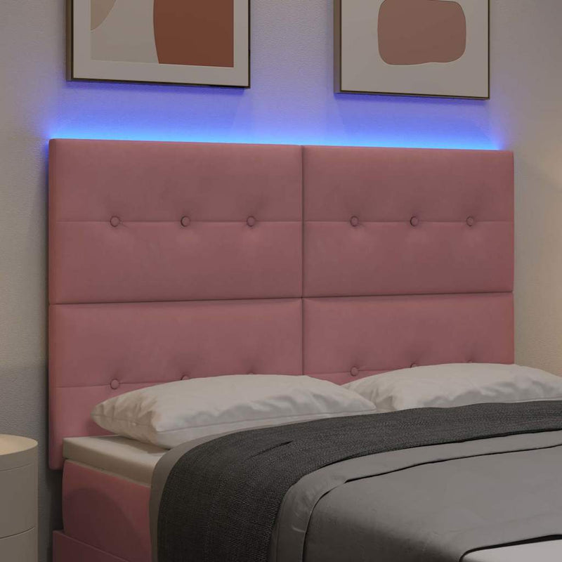 Tăblie LED cu benzi LED Manual Roz 144 cm Catifea
