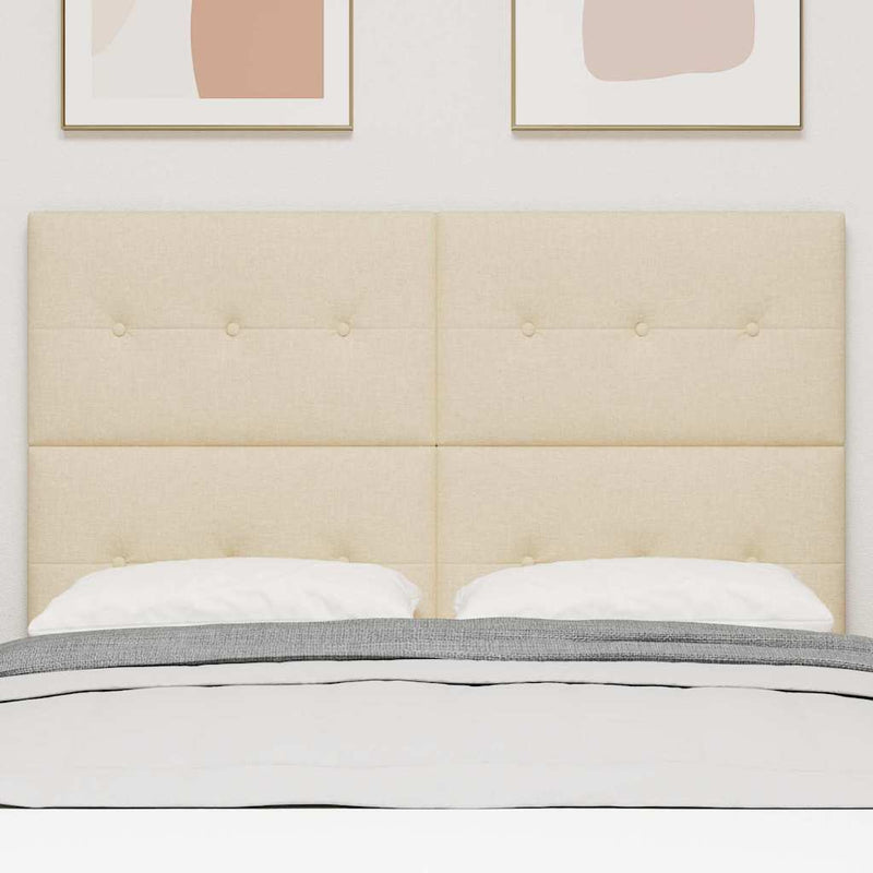 Tăblie LED cu benzi LED cu headboard Crem 160 cm țesătură
