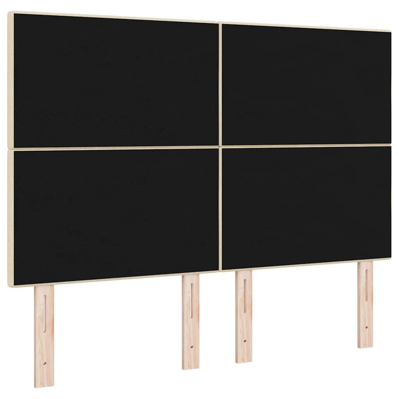 Tăblie LED cu benzi LED cu headboard Crem 160 cm țesătură