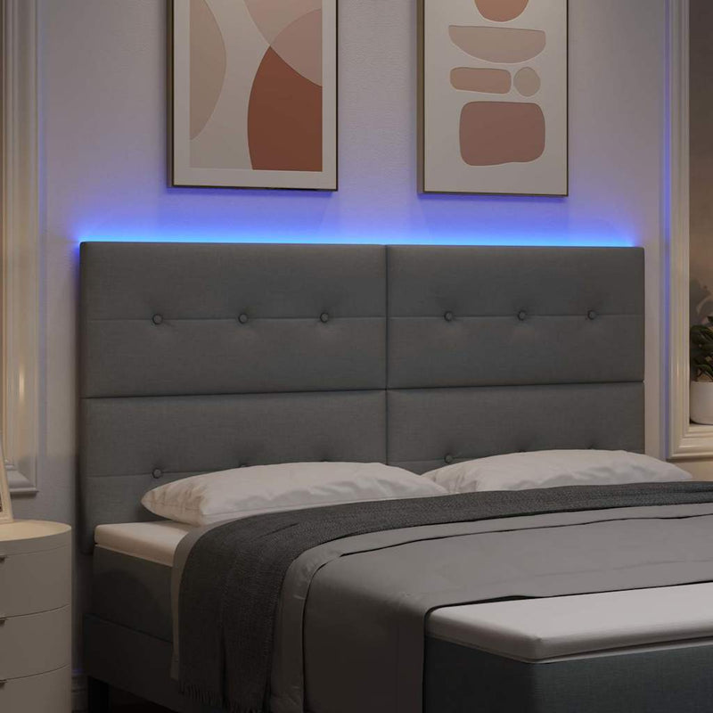 Tăblie LED cu benzi LED Manual Gri deschis 180 cm țesătură