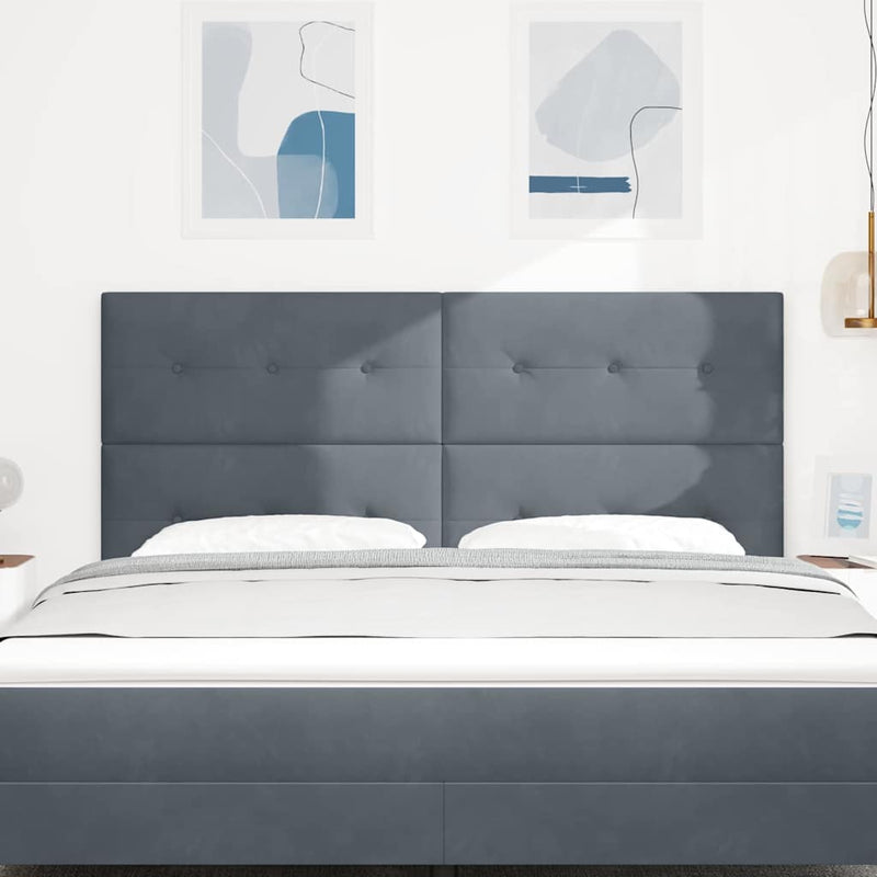 Tăblie LED cu benzi LED Manual Gri 180 cm Catifea