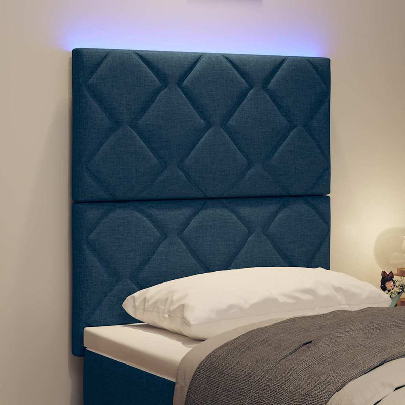 Tăblie LED albastru 80 cm țesătură