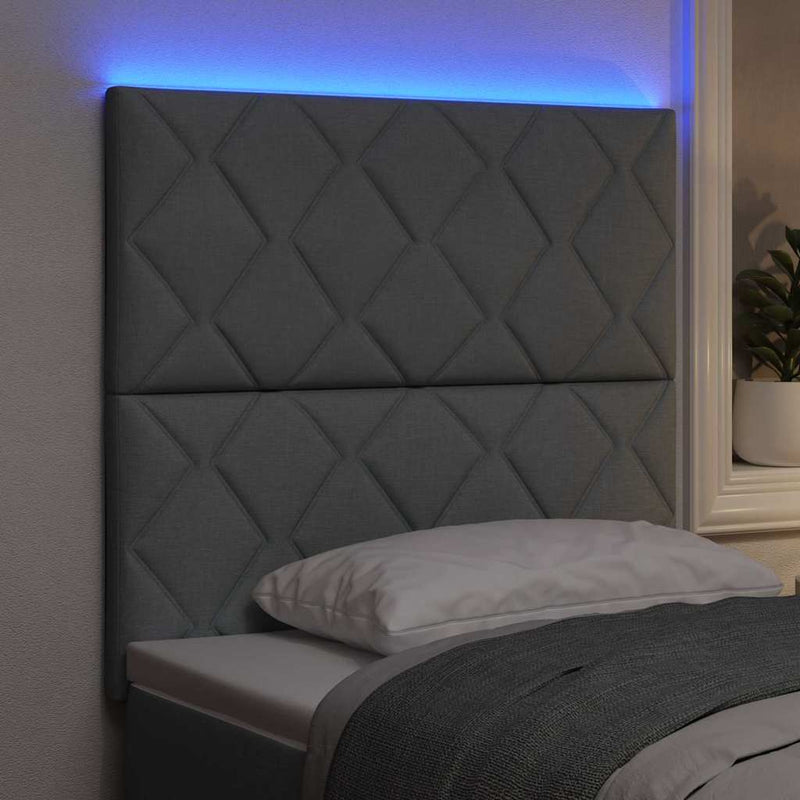 Tăblie LED Gri deschis 90 cm țesătură