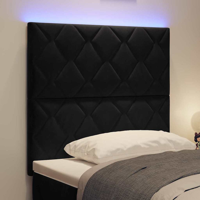 Tăblie LED Negru 100 cm Catifea