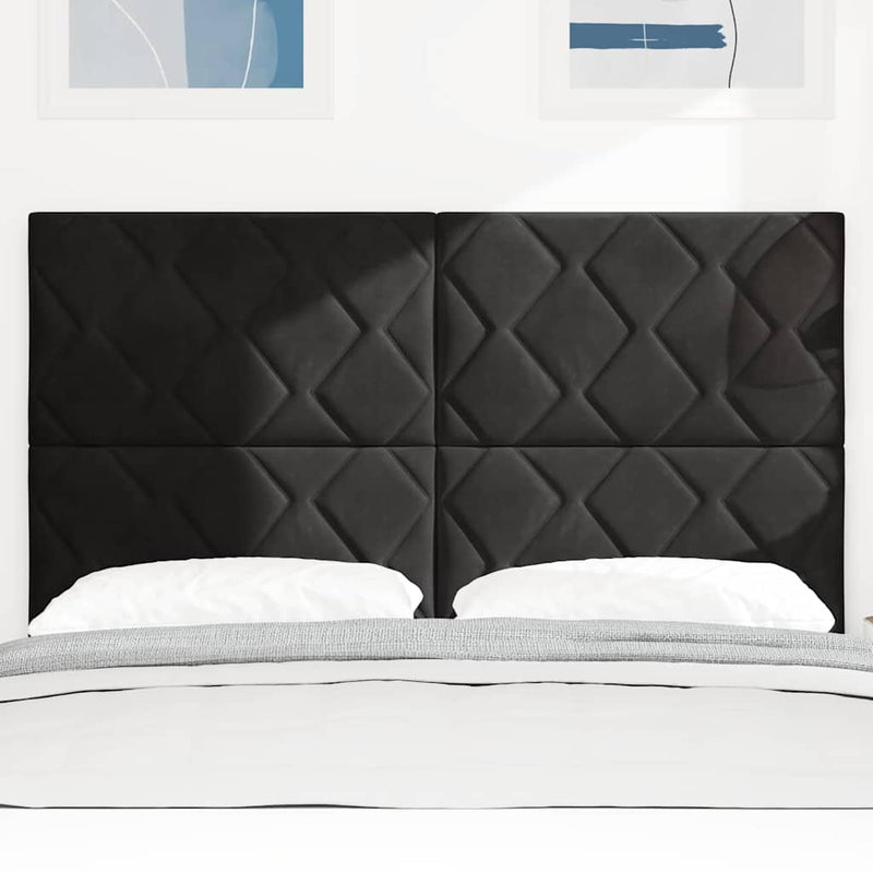 Tăblie LED Negru 144 cm Catifea
