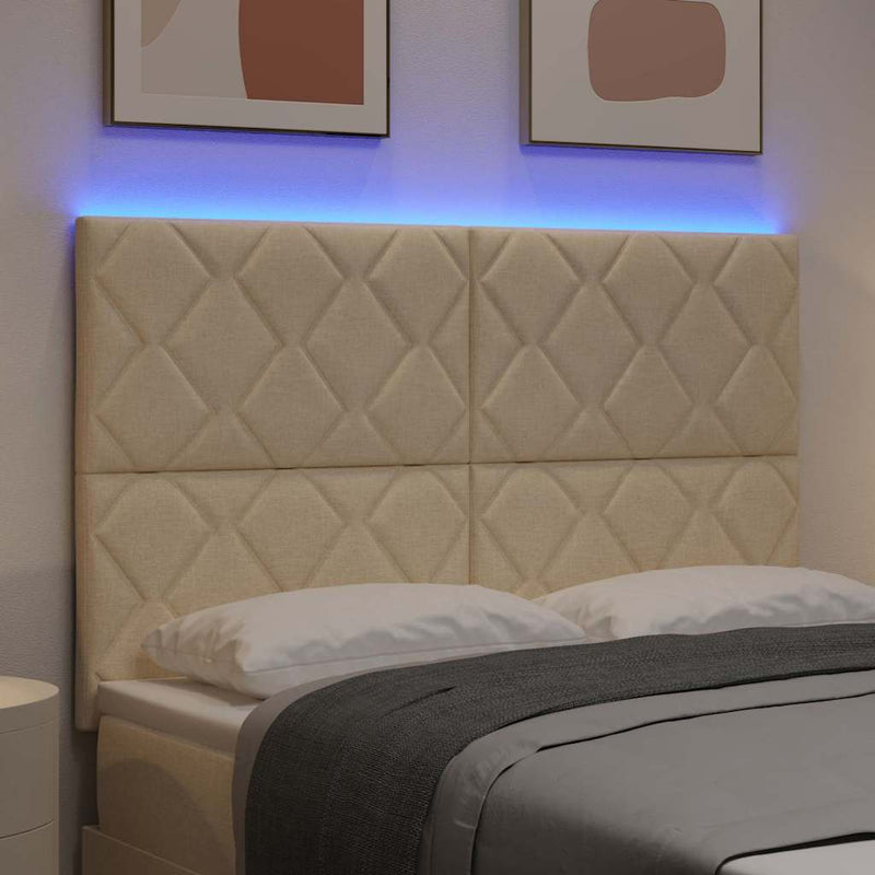 Tăblie LED Crem 160 cm țesătură